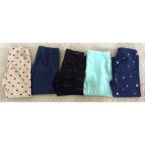 Girls Lot of 5 Leggings Cat and Jack Navy Blue Black Sz 10 12